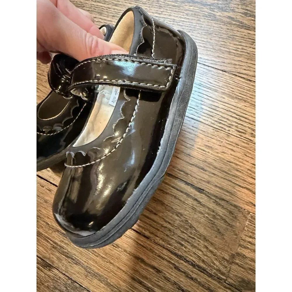 See Kai Run Jane II Black Patent Leather Mary Jane Shoes Size Toddler Girl 6 NEW